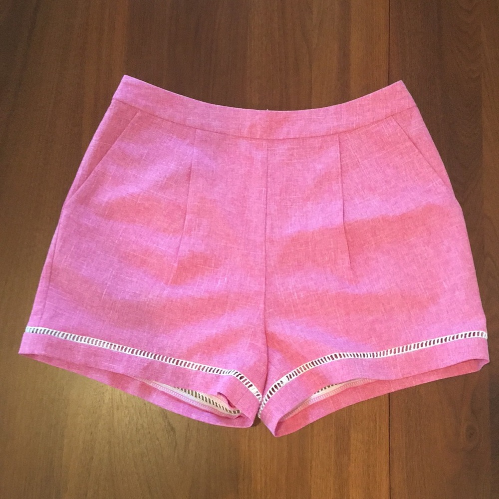High waisted pink shorts
